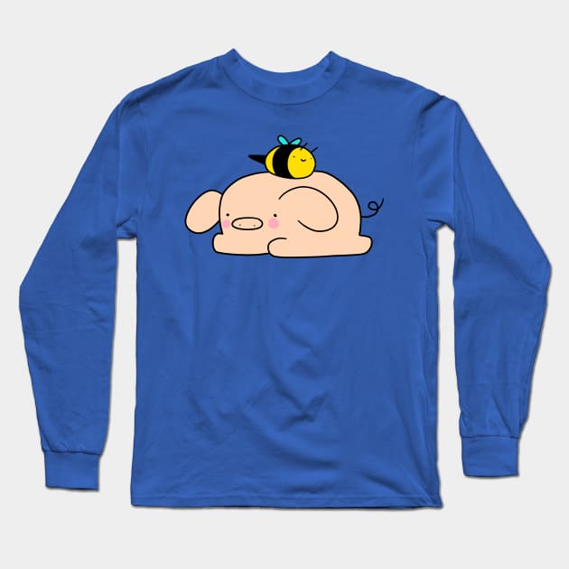 Bee and Pig Long Sleeve T-Shirt by saradaboru